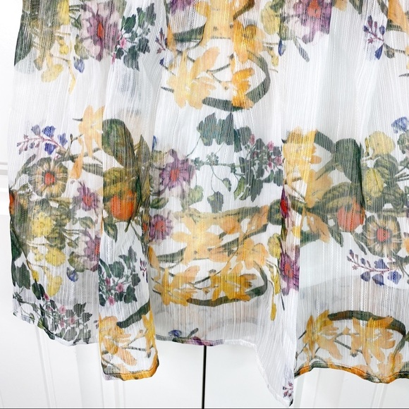 Jealous Tomato Cream Floral Pleated Full Skirt S - Picture 3 of 5